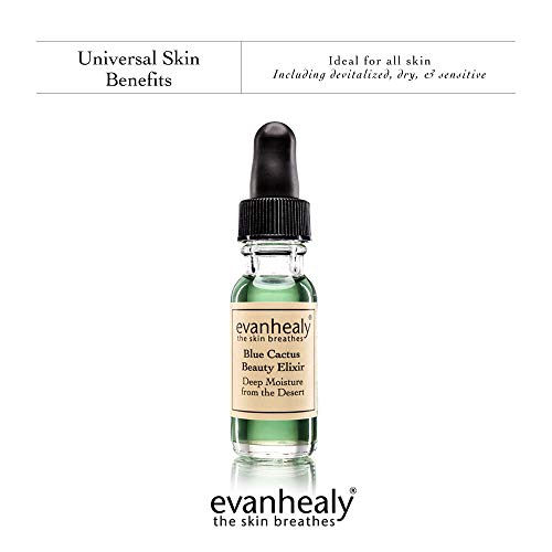 evanhealy Blue Cactus Beauty Elixir | Organic Jojoba & Prickly Pear Oils | Soothing & Illuminating Serum for All Skin Types