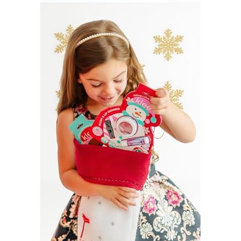 Klee Naturals Holiday Blush and Lip Shimmer Makeup Kit. Gentle and Non-Toxic. Perfect for Kids and Tweens. Made in USA. (Crystal Glow)