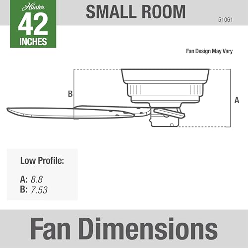 Hunter Low Profile IV Ceiling Fan - Indoor 42 Inch No Light New Bronze