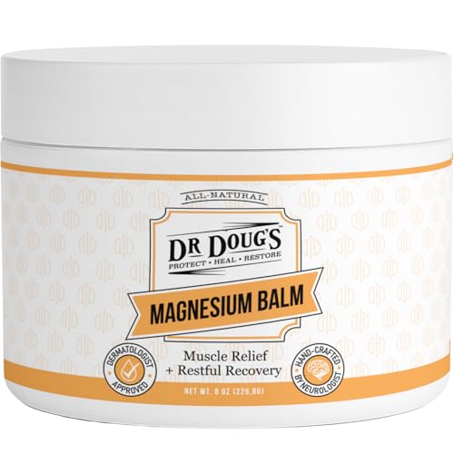 Dr. Doug's Magnesium Balm ? Organic Magnesium Lotion (8 oz) for Soothing Muscle & Nerve Relief with Organic Peppermint & Lavender Scent ? Apply to Legs, Arms, Chest | Non-Greasy, All-Natural Formula