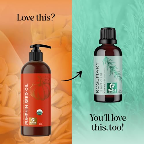 Organic Pumpkin Seed Oil 16oz - Cold Pressed, Unrefined Hair & Face Oil - Maple Holistics