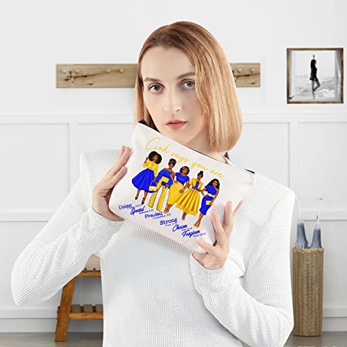 WZMPA SGR Cosmetic Makeup Bag Greek Sorority Gift God Says You Are Sorority Makeup Zipper Pouch Bag 1922 SGR Paraphernalia (God Says SGR)