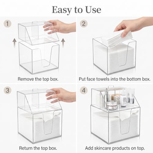2-in-1 Disposable Facial Towel Holder & Bathroom Vanity Organizer