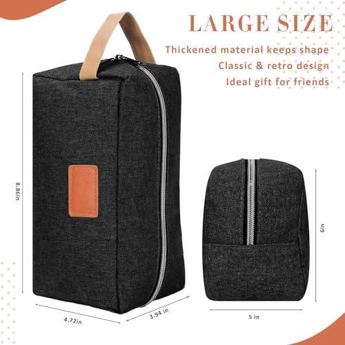 Paterr 8 Pieces Groomsmen Gift Bags Toiletry Bag for Men Hanging Travel Toiletry Bag Water Resistant Shaving Bag Portable Storage Bags Christmas Gifts(Black)