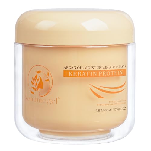 Collagen Hair Mask for Dry Damaged Hair 16.9 oz - Deep Conditioner & Frizz Control - Aomimegel