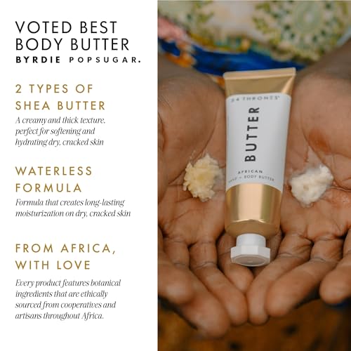 For Him Set, Non-Stripping Butter Cream Body Wash Ugandan Vanilla + Ethiopian Honey, African Beauty Butter Ghanaian Coconut + Moroccan Almond, Shea Butter, Dry Skin Support, Body Wash