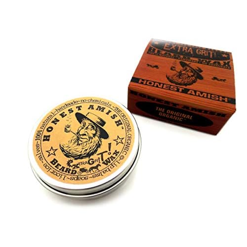 Honest Amish Extra Grit Beard Wax - Natural and Organic - Hair Paste and Hair Control Wax - 2 ounce (Pack of 2)