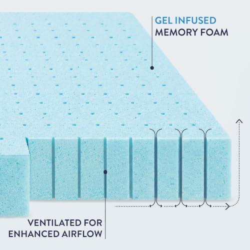 Full 4-Inch Ventilated Gel Memory Foam Mattress Topper – Cooling CertiPUR-US