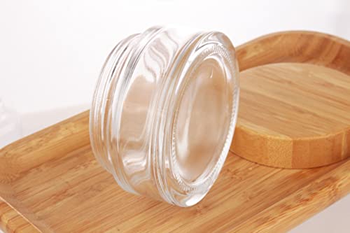 100g Glass Jars with Bamboo Lids - Refillable Cosmetic Containers, 5 Pack