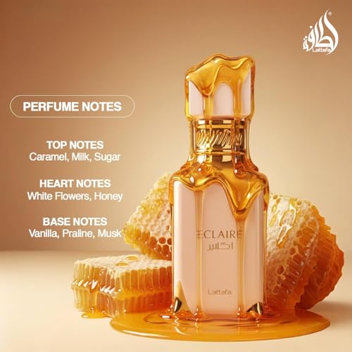 Lattafa Eclaire Eau de Parfum 3.4oz Women Long-Lasting Vanilla Caramel Floral Scent