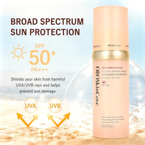 Hydrating SPF50+ Sunscreen Foundation with Color-Adapting Makeup for Active Wear