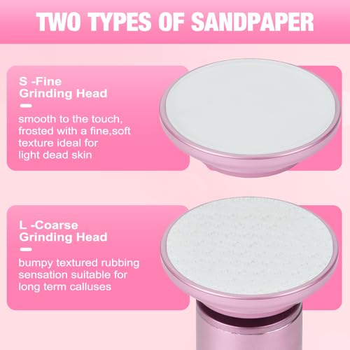 Electric Feet Callus Remover,Electric Foot Files for Men & Women,Pedicure Tool for Feet Dead Skin,Good Gift for Any Occasion,Professional Callus Remover with a Mini,Portable,Lightweight Design (Pink)