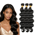 EclatWigs Body Wave Human Hair Extensions 3 Bundles 16-30 Inch Natural Black