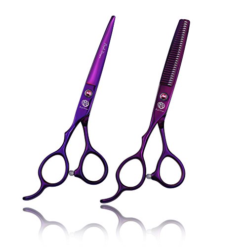 Purple Dragon 6-Inch Left Hand Barber Hair Cutting Scissors - Purple Variation
