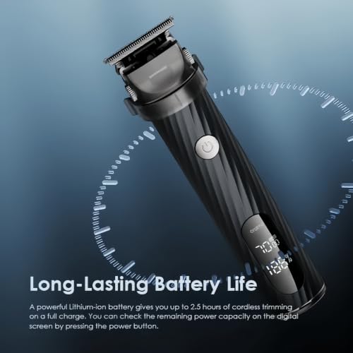 Oraimo Cordless Beard Trimmer for Men, Adjustable Rotating Head, 1200mAh Battery