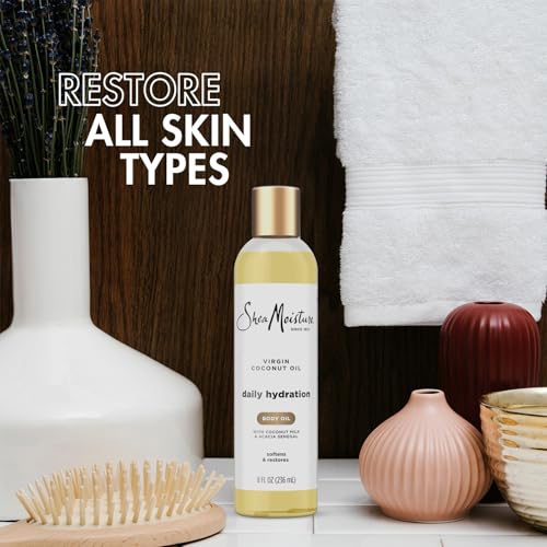 Shea Moisture Hydrating Body Oil 2-Pack with Coconut & Shea Butter, Lightweight Moisturizer
