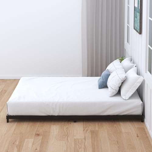 Queen Size Low Profile Bed Frame - 4 Inch Platform Metal Bed