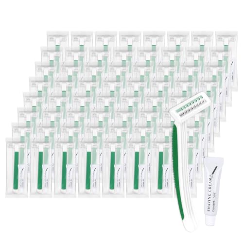 Disposable Razors Bulk 60-Pack - Green White Travel Safety Double Blade