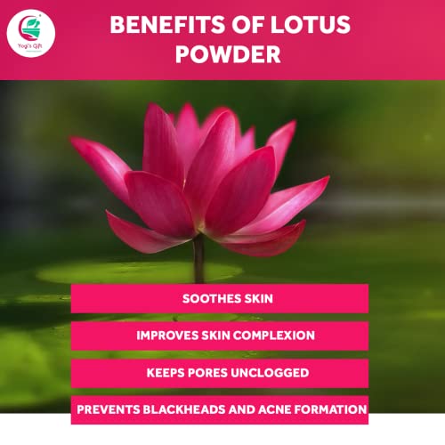 Yogi's Gift | Lotus Flower Powder | Nelumbo Nucifera | 8 oz (227 Grams) | 100% Pure & Natural Lotus Petals Powder for Hair & Skin | Ayurvedic Cosmetics