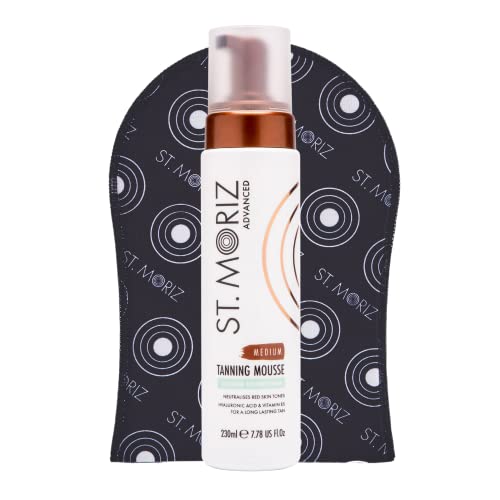 Self Tanning Mousse for Face & Body - Medium with Mitt & Hyaluronic Acid