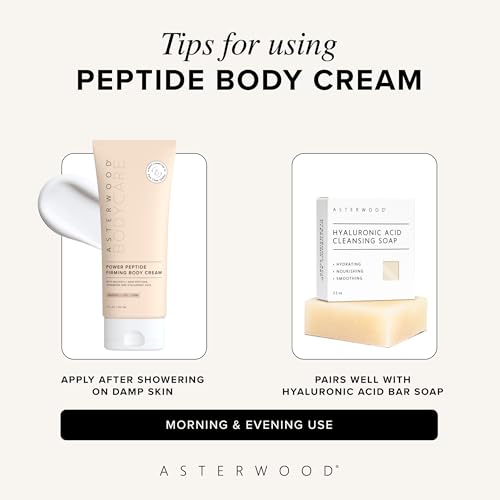 Asterwood Power Peptide Firming Body Cream 7 Fl Oz - Skin Tightening & Hydrating Moisturizer
