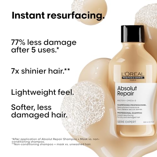 L'Oréal Professionnel Absolut Repair Shampoo 10.1 Fl Oz for Dry Damaged Hair