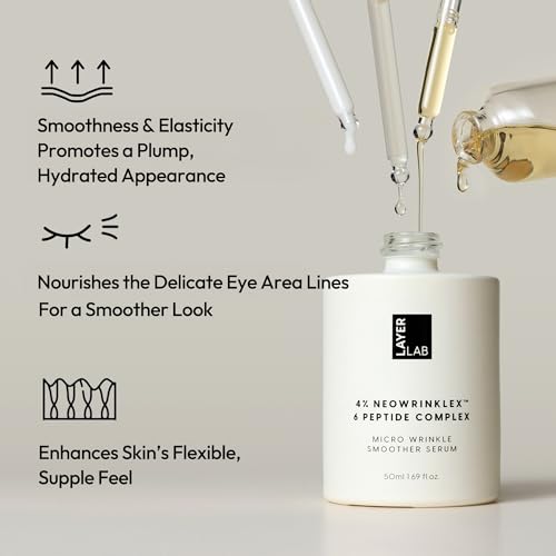 LAYERLAB Micro Wrinkle Smoother Serum, Korean Skincare with 2% Arginine PCA for Plumping & Elasticity, Daily Facial Serum for Smooth Texture & Glow, K-Beauty, 1.69 fl oz