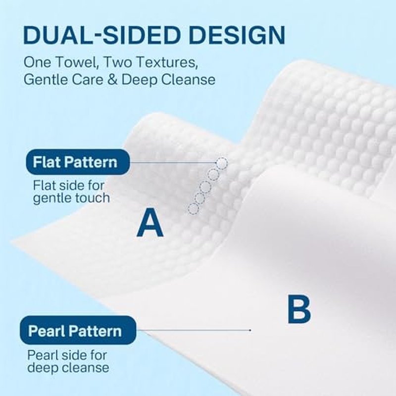 50 Count Hyaluronic Acid Face Towels, Biodegradable Disposable Face Towels, Wash Cloths 10¡± x 12¡±, Soft & Skin Friendly Face Towelettes Disposable, XL Facial Towels for Washing Cleansing for Women