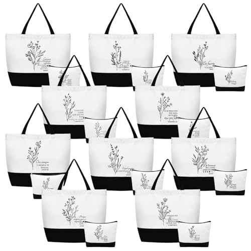 Abbylike 20 Pcs Christian Gift Bags Set Faith Inspirational Tote Bag Religious Makeup Bag Gifts for Wife Mom Women