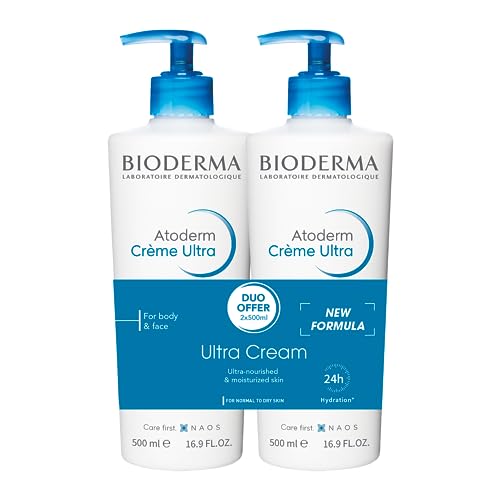 Bioderma Atoderm Ultra Cream Duo Pack - Hydrating Body Moisturizer for Sensitive Skin 2x16.9 Fl Oz
