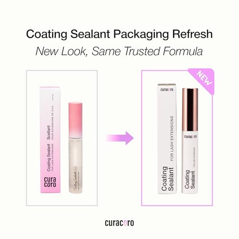 Curacoro 10ML Eyelash Coating Sealant - Professional Protective Topcoat for Long-Lasting Eyelash Extensions, Water-Resistance & Better Retention, Strong, Soft & Silky Lash Extensions