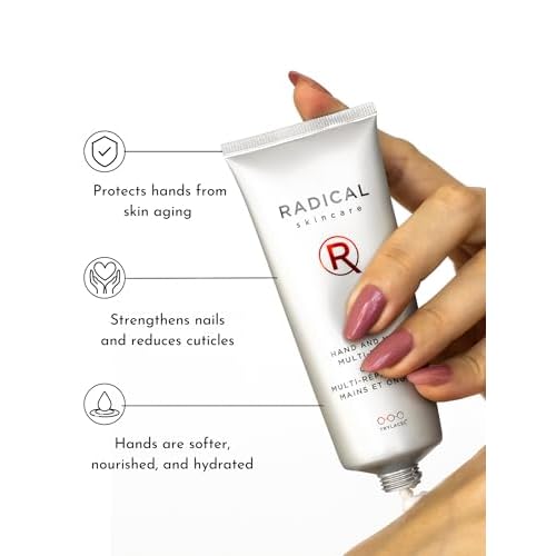 Radical Skincare Hand & Nail Multi Repair Creme - Provides Moisture & Fights Aging | Strengthens Nails & Cuticles | For All Skin Types Including Sensitive Skin | Cruelty & Paraben Free (2.5 Oz)