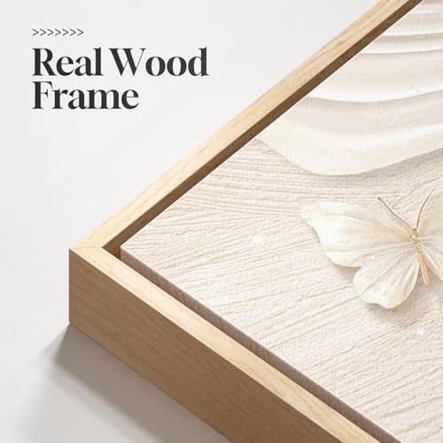Framed Modern Neutral Abstract Wall Art Set - 20x30 Inches, 2 Pieces