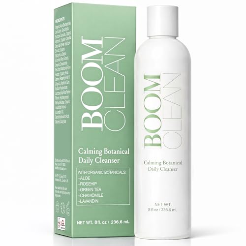 Boom Clean¢ç Face Wash for Women | Calming Botanical Gentle Daily Facial Cleanser | pH-Balanced, Microbiome-Friendly Formula | Hydrating Aloe, Chamomile & Green Tea | Vegan, Cruelty-Free (8 oz)