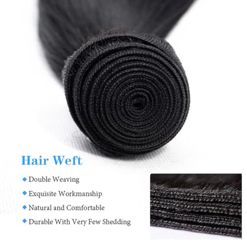 Brazilian Straight Human Hair Bundles 14x14x14 Inch - Unprocessed Virgin Hair
