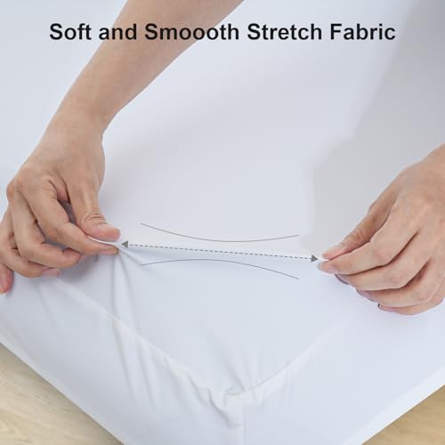 Massage Table Skirt,Massage Face Rest Cover,and Massage Table Under Storage 3pcs Set,SPA Bed Cover,Bed Valance,Soft and Stretchable Fabric Fit Different Size (Khaki)