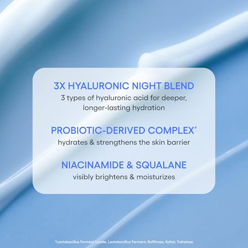 Water Sleeping Mask 2.4oz Hydrating Korean Night Face Mask with Hyaluronic Acid & Niacinamide