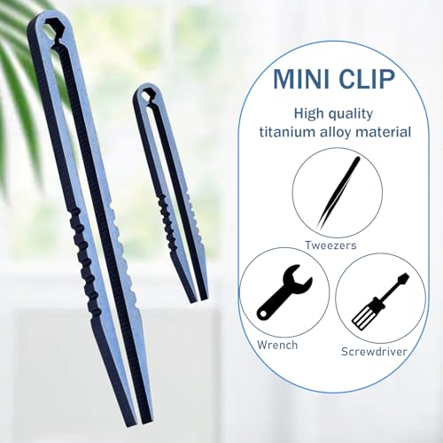 2 Pcs EDC Tweezers Titanium Tweezers Portable Titanium Alloy Tweezers Precision Tweezers Travel Portable Small Tweezer Pick Up Tweezers for Camping Outdoor Gadget(Blue)