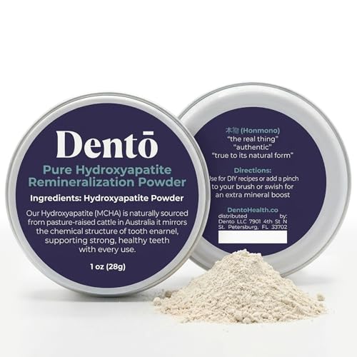Dento Hydroxyapatite Tooth Powder 1oz Enamel Strengthener Natural Remineralizer