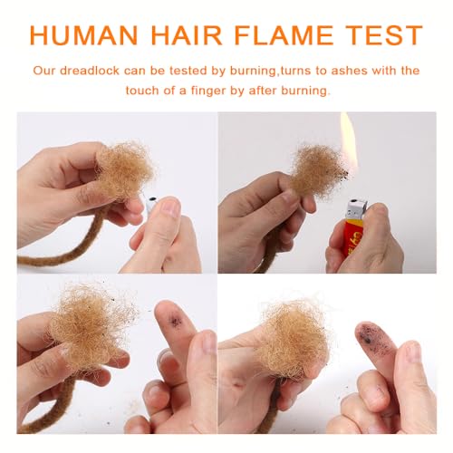Human Hair Dreadlock Extensions 8 Inch #27 Blonde - 20 Strands, Variation of #27-0.6cm/8Inch-20Strands