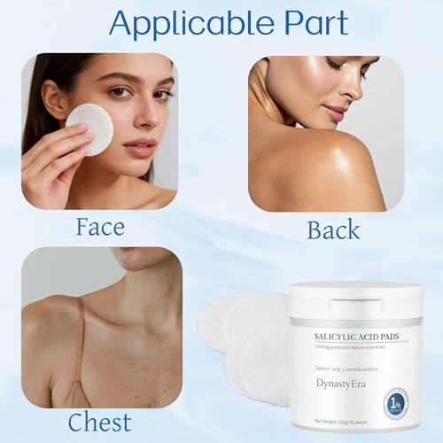 Exfoliating Toner Pads for Face & Body with Salicylic Acid, Cica & Hyaluronic Acid, 70 Count