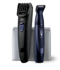 Rechargeable Beard Trimmer Kit with Nose & Detail Trimmer - Adjustable Length, Travel Pouch