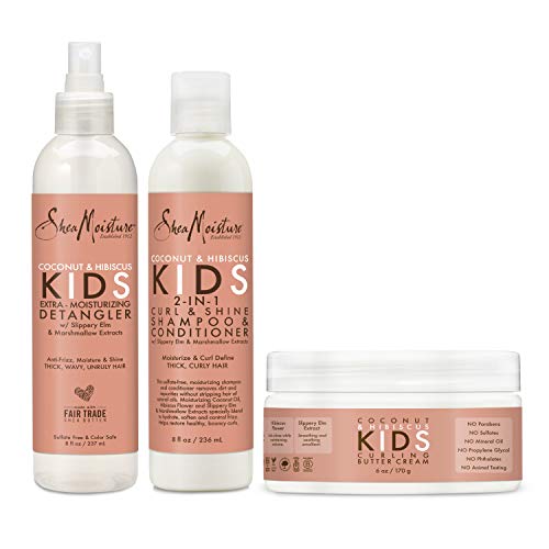 Kids Curl Care Set - Hydrating Shampoo Conditioner Detangler & Styling Cream