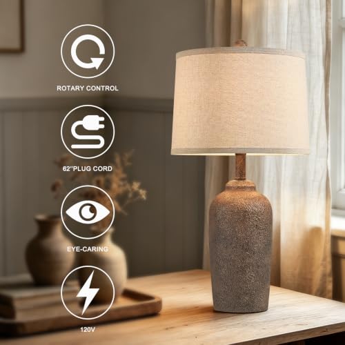 Modern Rustic Farmhouse Brown Table Lamp - Mordern Brown Variation