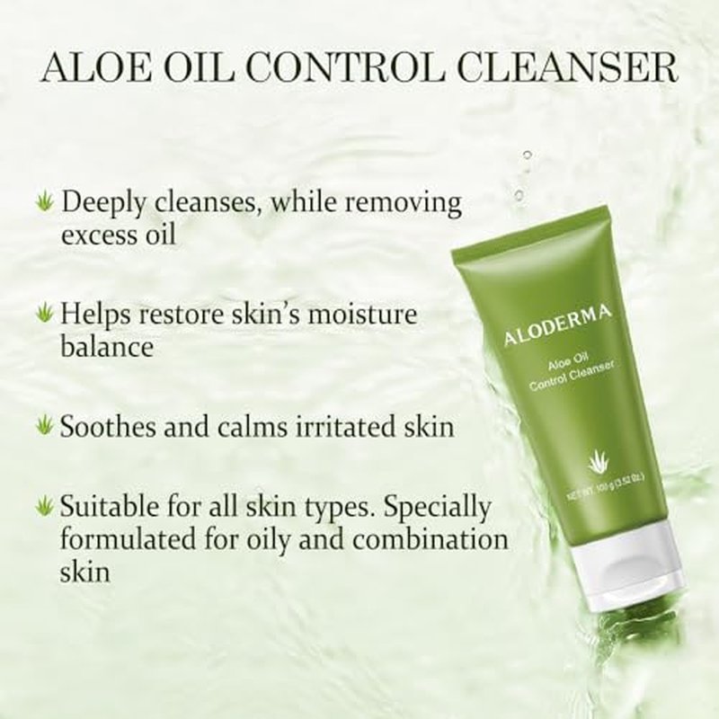 Aloderma Aloe Clearing Set - 5 Pieces - Cleanser, Soothing Cream, Aloe Vera Gel with Tea Tree Oil and Clearing Gel x2pcs