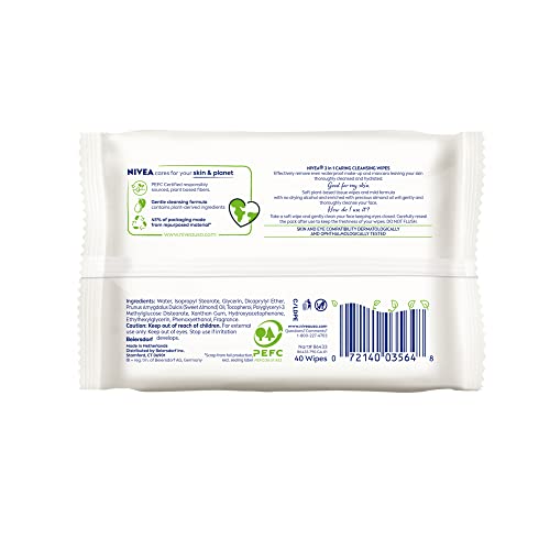 Gentle Waterproof Makeup Remover Wipes for Sensitive Skin - 40 Count