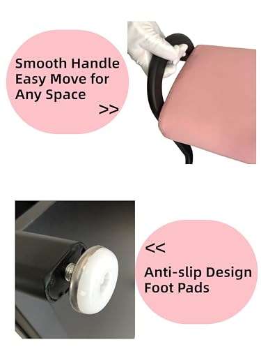 QUEESALN Nude Pink Foot Spa Trolley Cart with Magnifier Lamp & Foot Rest for Pedicure & Manicure