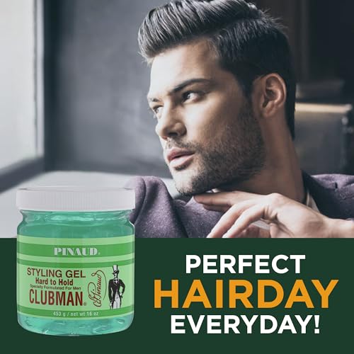 Clubman Pinaud Hard to Hold Styling Gel for Men, Extra Control, 16 Fl Oz (3 Pack)