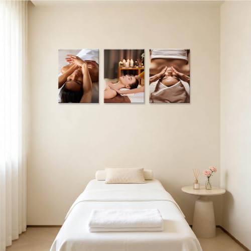 Massage Body Art Canvas Wall Decor - 36x16 Inches Framed Artwork - Spa Pictures with Variation Artwork-20