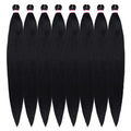 Dorsanee Pre Stretched Braiding Hair 8 Packs 42 Inch Natural Black Synthetic Extensions for Braids & Twists - Hot Water Set Yaki Straight